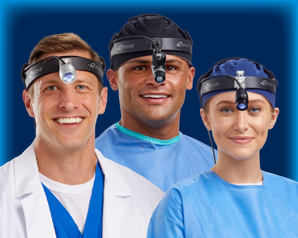 Group of Surgeons Wearing LED Surgical Headlights